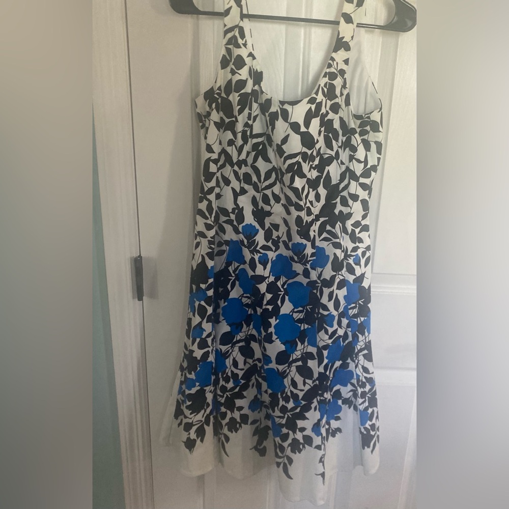 Nine West  Dress with Blue and Black Floral Design